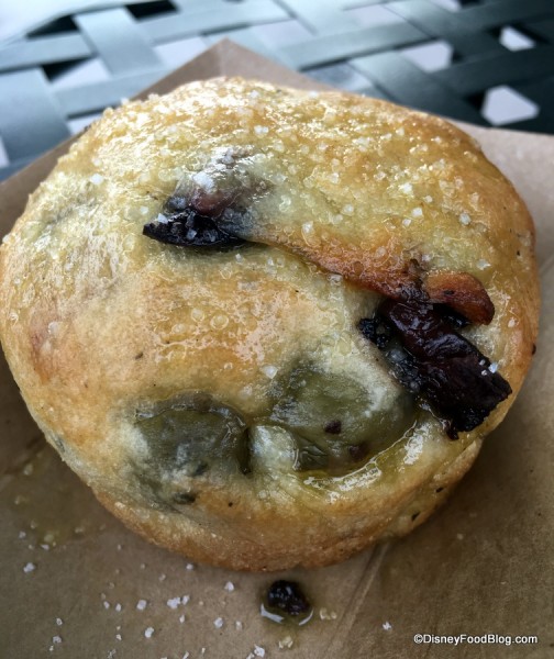 Warm olive focaccia with olive oil and sea salt