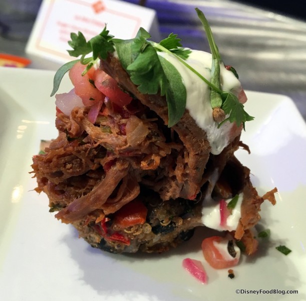 Carne Asada with Black Bean Cake and Cilantro Lime Sour Cream