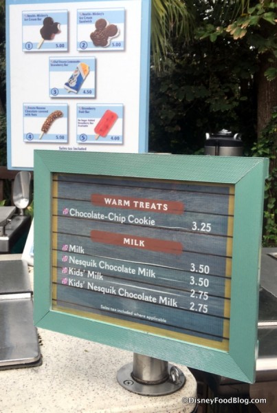 Ice Cream Cart Menu