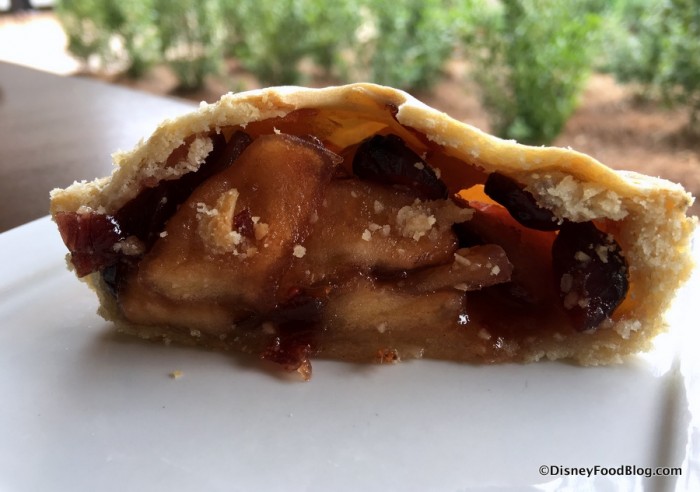 Seasonal Dried Cranberry and Apple Pie cross-section