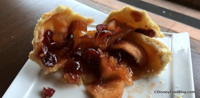 Seasonal Dried Cranberry and Apple Pie cross-section