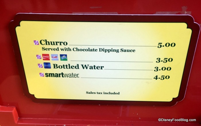 Churro Menu
