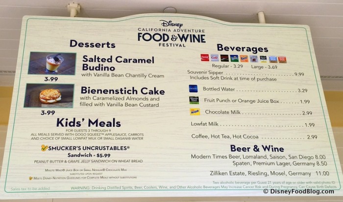 Disney California Adventure Food and Wine Festival 17_-004 Paradise Garden Grill Menu