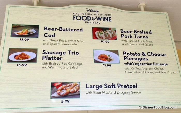 Disney California Adventure Food and Wine Festival 17_-005 Paradise Garden Grill Menu
