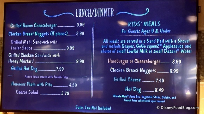 Wind and Waves Market Menu