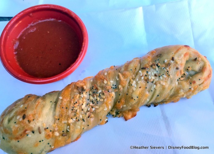 Maurice's Treats Cheddar Garlic Bagel Twist with Marinara