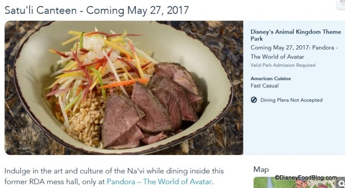Satu'li Canteen Page Screenshot from Disney World website