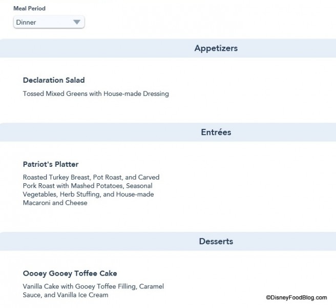 Screenshot from the Walt Disney World website