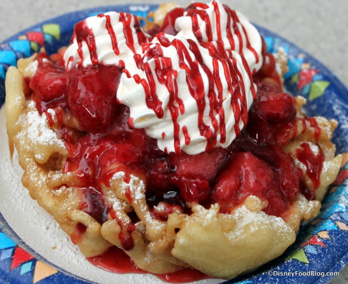 Stage Door Cafe Funnel Cake with Strawberry Topping