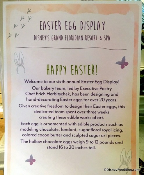 Grand Floridian Easter Egg Display
