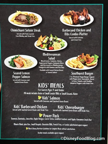 Menu -- Click to Enlarge