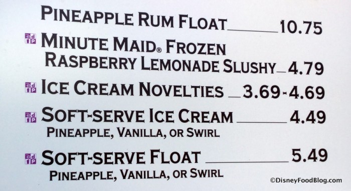 Marketplace Snacks Menu