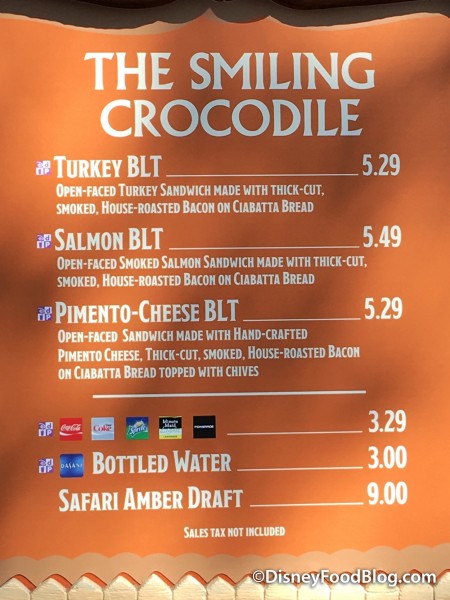 Menu -- Click to Enlarge