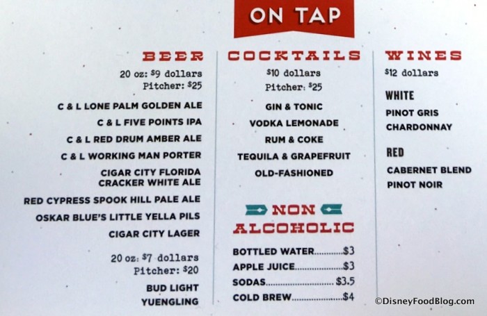 On Tap Menu
