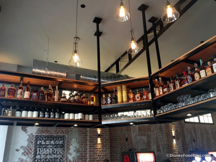 Bottles above bar