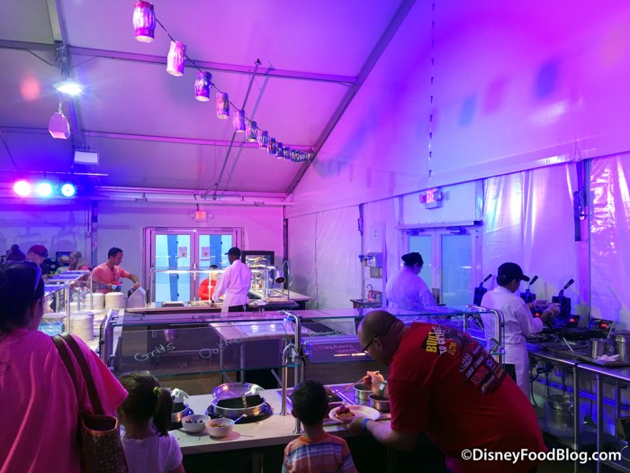 Seating in Temporary Food Area