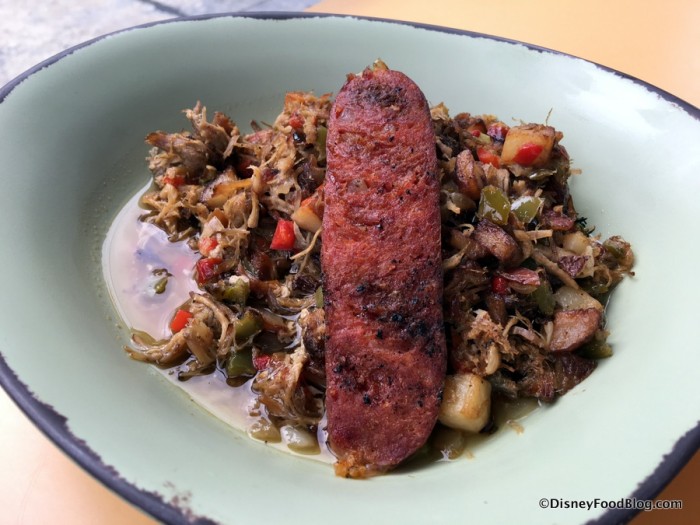 Slow-Roasted Pork Shoulder Potato Hash with Chorizo Sausage
