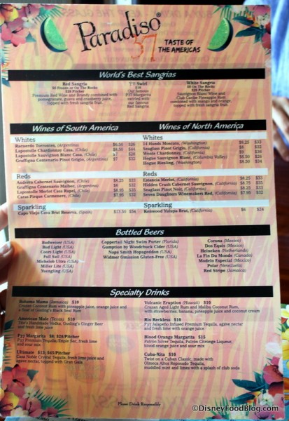 Menu -- Click to Enlarge