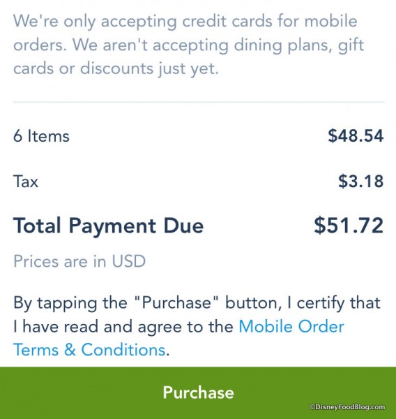 Mobile Order Screenshot