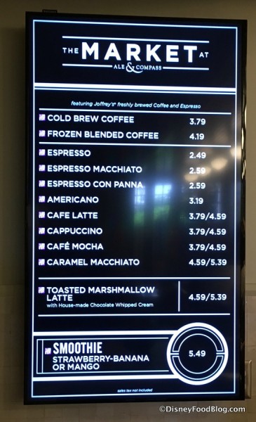 Specialty Coffee Menu