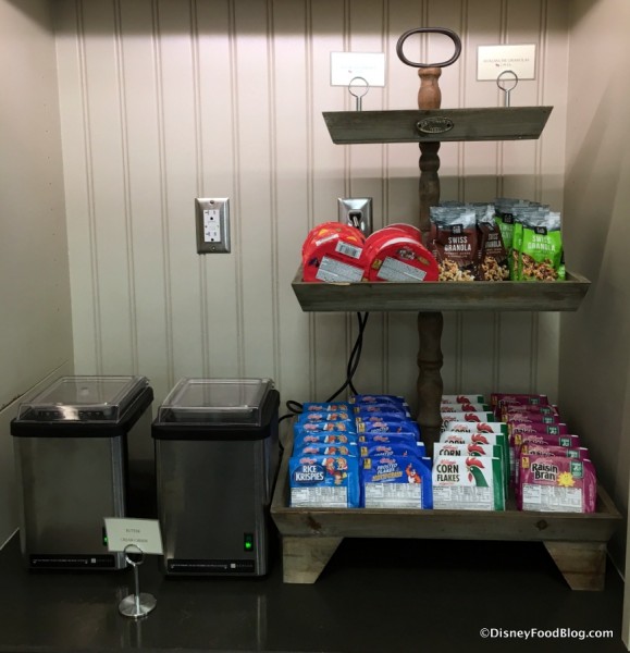 Cereals at the breakfast bar