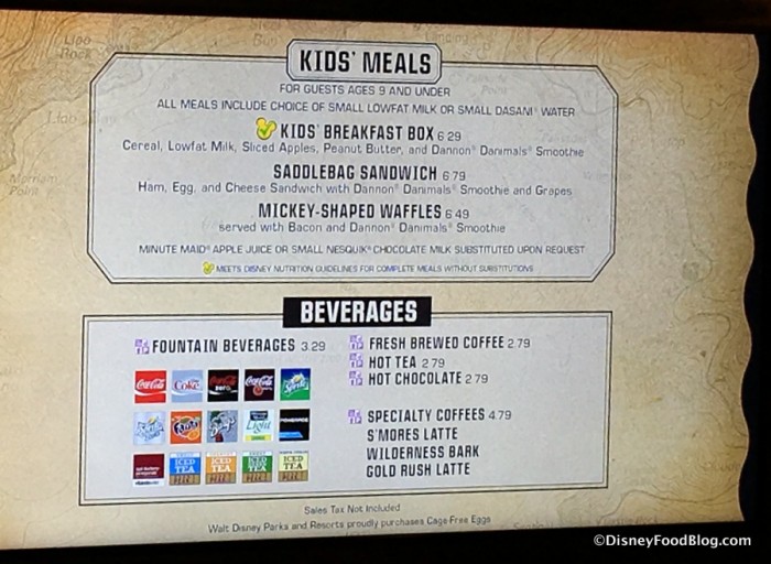 Kids' Breakfast Menu