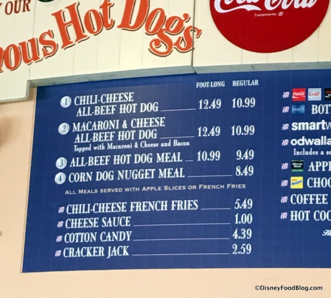 Casey's Corner Menu
