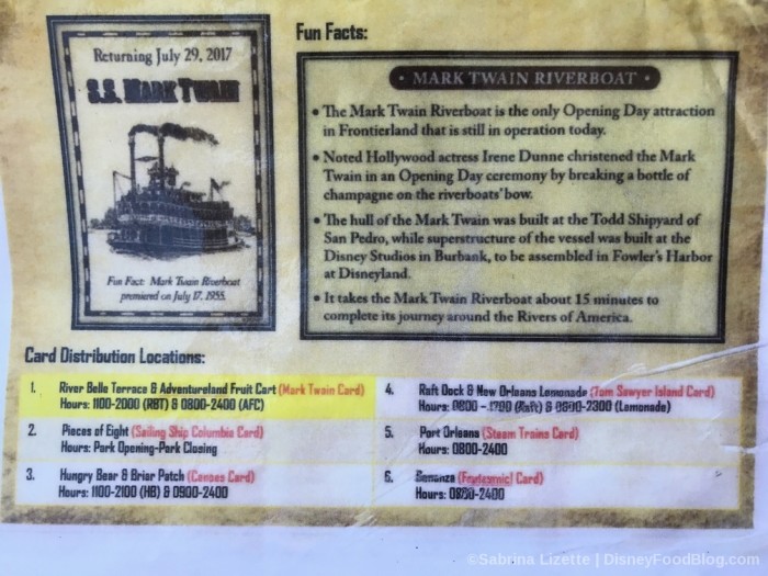 Disneyland Card Info