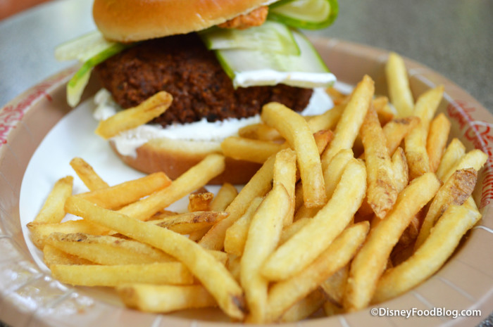 Falafel Burger with Fries