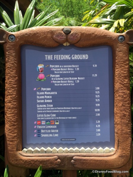 The Feeding Ground Menu