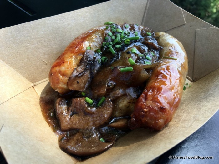 Roasted Irish Sausage with Colcannon Potatoes and Onion Gravy