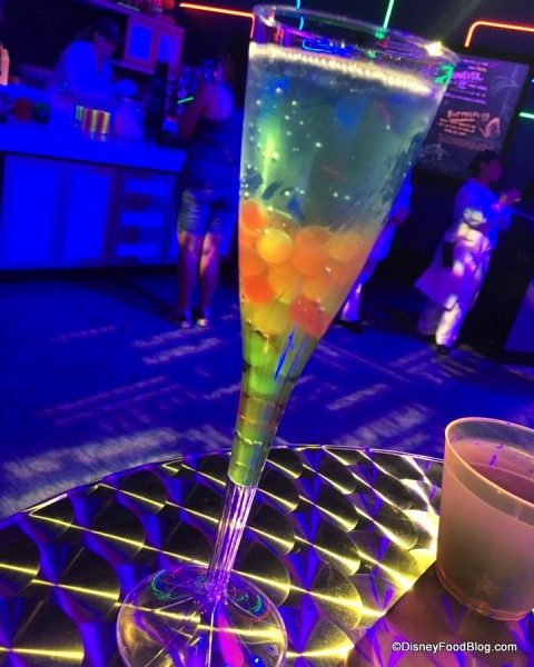 2017 Epcot Food and Wine Festival Light Lab Bleu Spectrum Blanc de Bleu Cuvee Mousseux with Boba Pearls