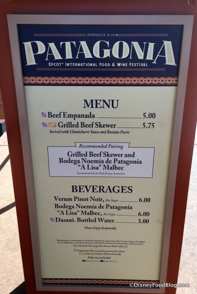 2017 Epcot Food and Wine Festival Patagonia Menu
