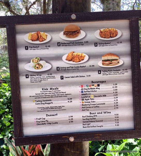Typhoon Tilly's Menu