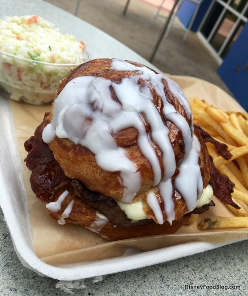 Cinnamon Bun Burger -- Secret Menu Item at World Premiere Food Court