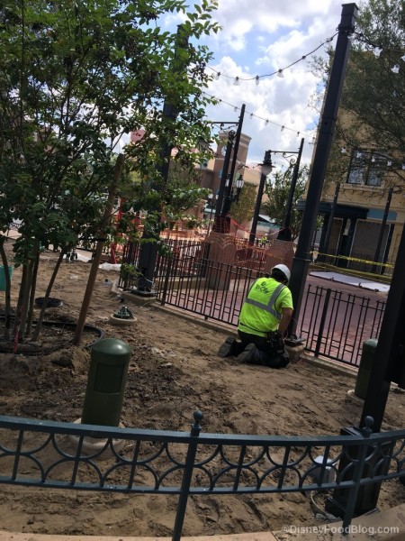 Wrought iron fencing and light post work