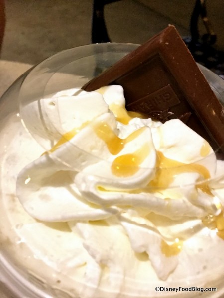 Pumpkin Spice Caramel Chocolate Square on Top