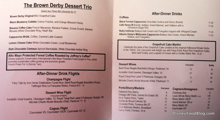 Dessert Menu -- Click to Enlarge