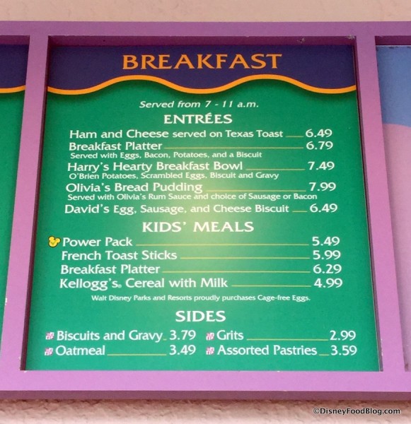Breakfast Menu