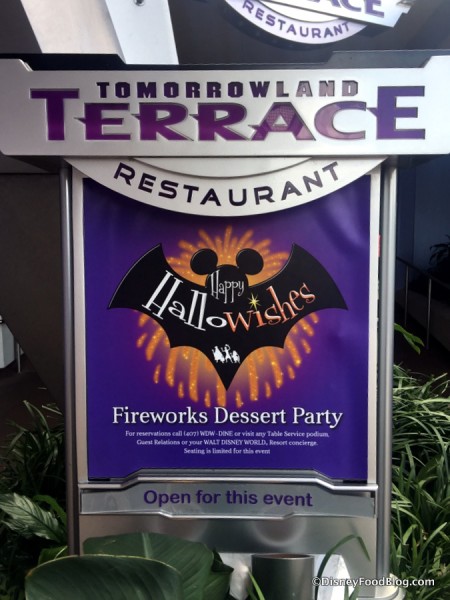HalloWishes Dessert Party sign for Mickey's Not-So-Scary Halloween Party
