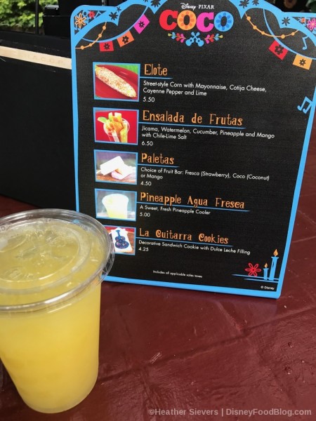 Pineapple Agua Fresca and Menu