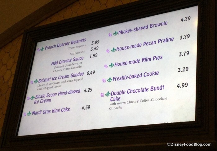Bakery Counter Menu