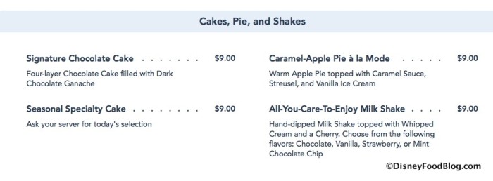 Disney World Menu Screenshot
