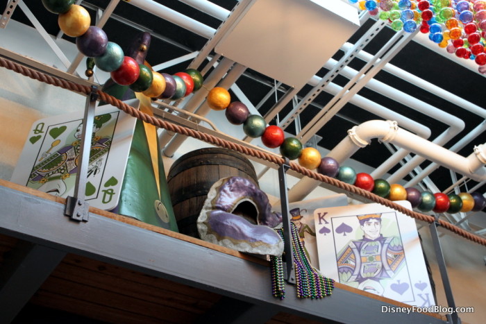 Mardi Gras decor makes an appearance