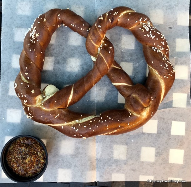 Warm Bavarian Pretzel with Whole-Grained Dijon Mustard