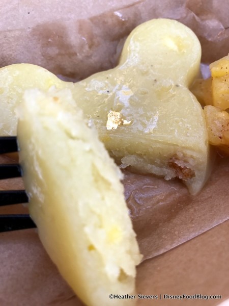 Pineapple Kesari with Golden Raisins cross-section