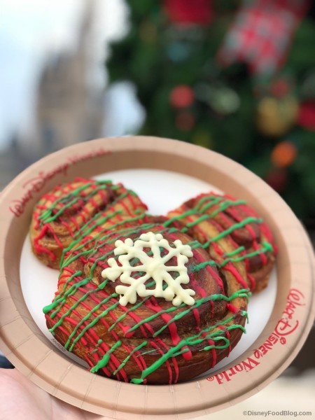 Mickey Cinnamon Bun with Christmas Icing