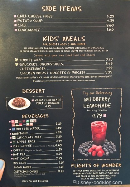 Restaurantosaurus Menu