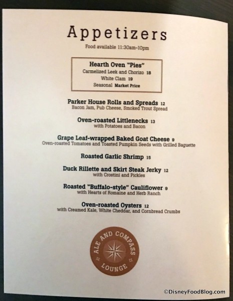 Appetizer Menu