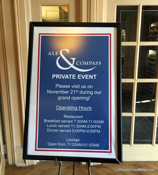 Ale & Compass Event sign